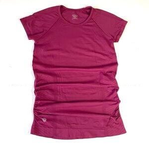 Athleta Women's Speedlight Seemless Magenta Fushia Short Sleeve Tee